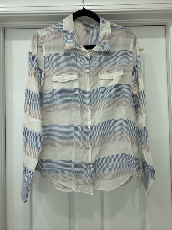 Horny Toad Tops - Horny Toad Striped Button-Up Shirt in Blue and Pink